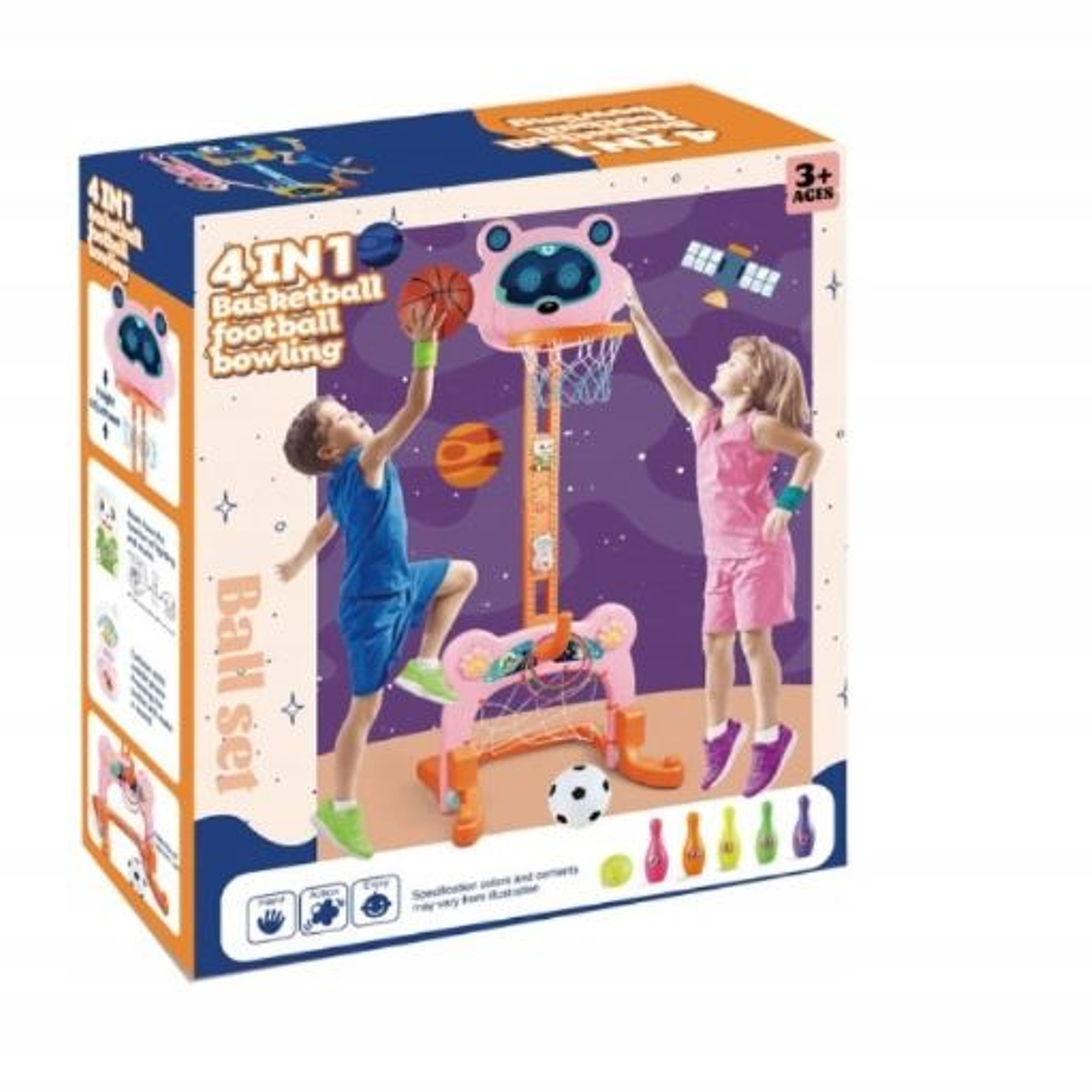 SET DE JUEGOS 4 EN 1 BALONCESTO, BOLOS, PORTERÍA, FÚTBOL + ACCESORIOS 4