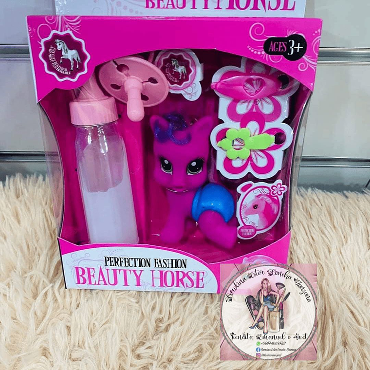 Juguete Pony Bebe Rosado y Violeta 1