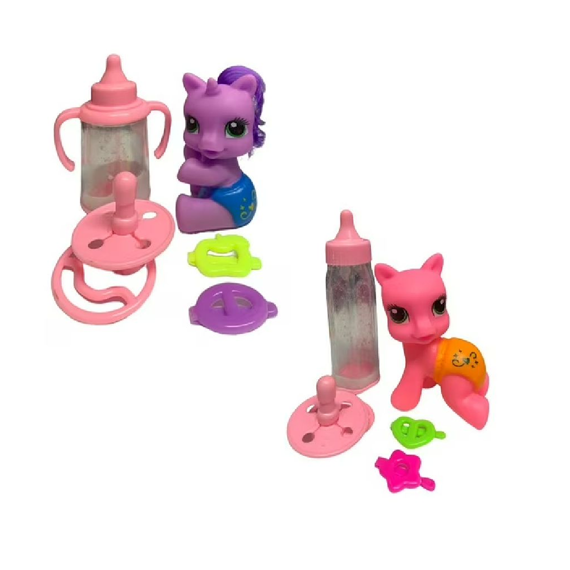 Juguete Pony Bebe Rosado y Violeta 3