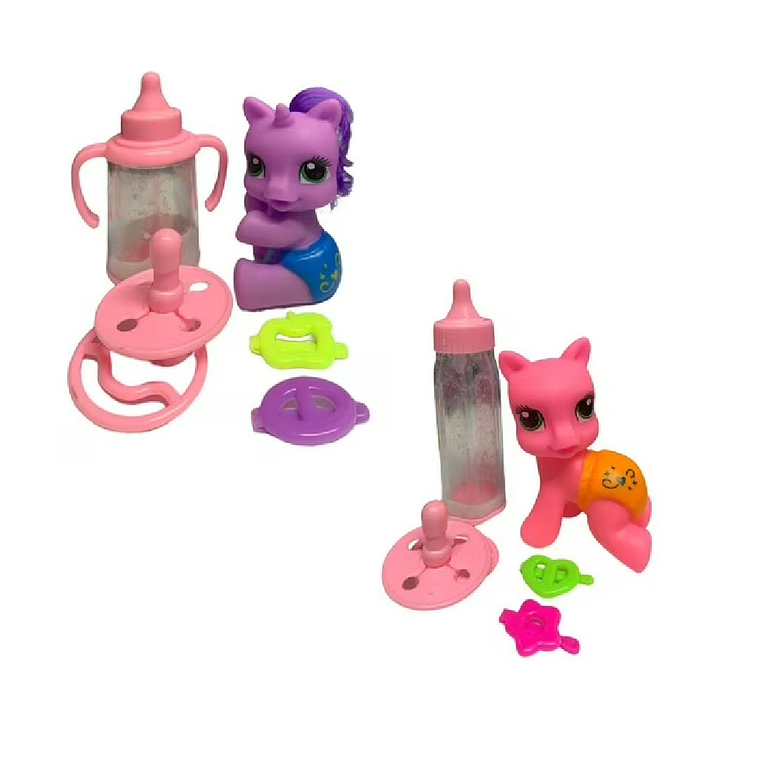Juguete Pony Bebe Rosado y Violeta 3