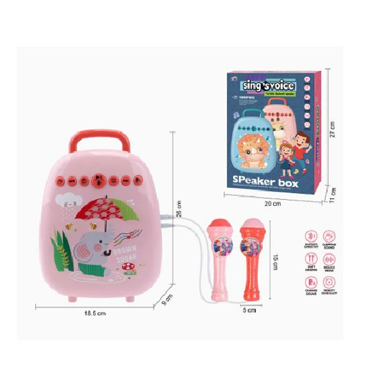 JUGUETE ALTAVOZ NIÑOS MICRÓFONOS DIVERSION Y MÚSICA ROSA 2