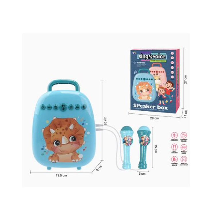 JUGUETE ALTAVOZ NIÑOS MICRÓFONOS DIVERSION Y MÚSICA AZUL 3