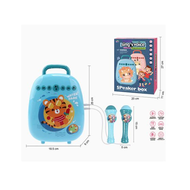 JUGUETE ALTAVOZ NIÑOS MICRÓFONOS DIVERSION Y MÚSICA AZUL 4