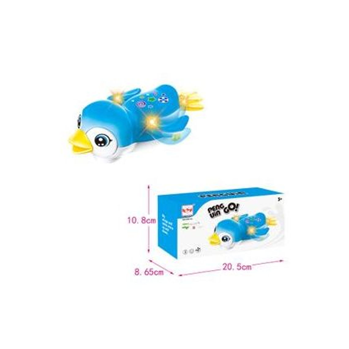 Juguete musical de pingüino para niños con iluminación 3D 2