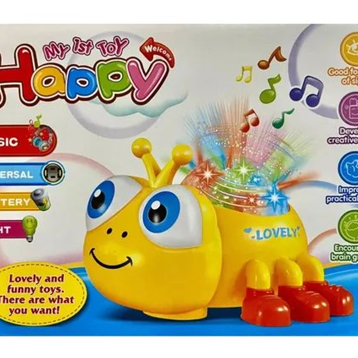 Oruga Musical Con Luz Y Movimiento Sonido Juguete Bebe 1