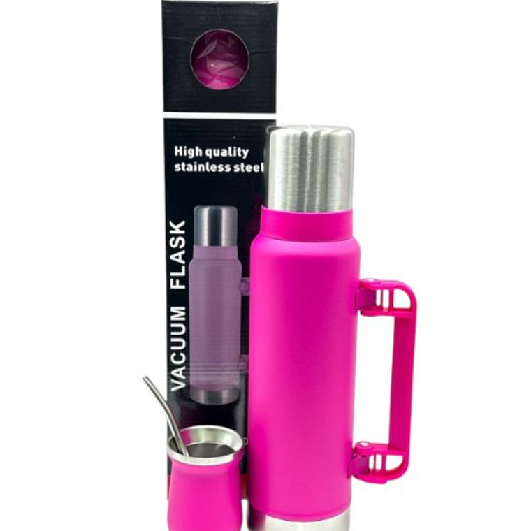 Termo Mate 120ml + Envase 50ml Bombilla Acero Inoxidable 1