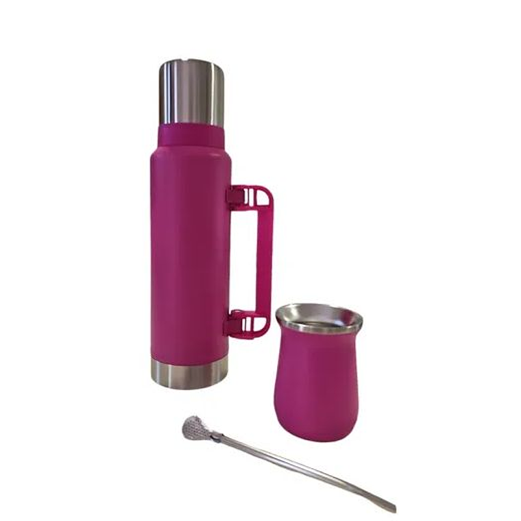 Termo Mate 120ml + Envase 50ml Bombilla Acero Inoxidable 3