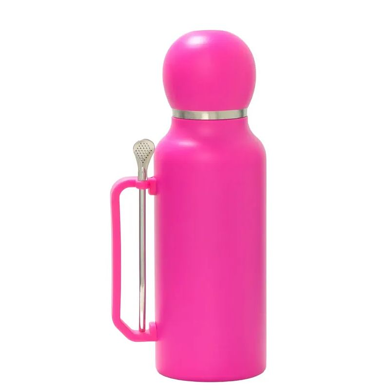 Termo Matero 1.3 Litros Acero Inoxidable + Mate Y Bombilla Rosado 1