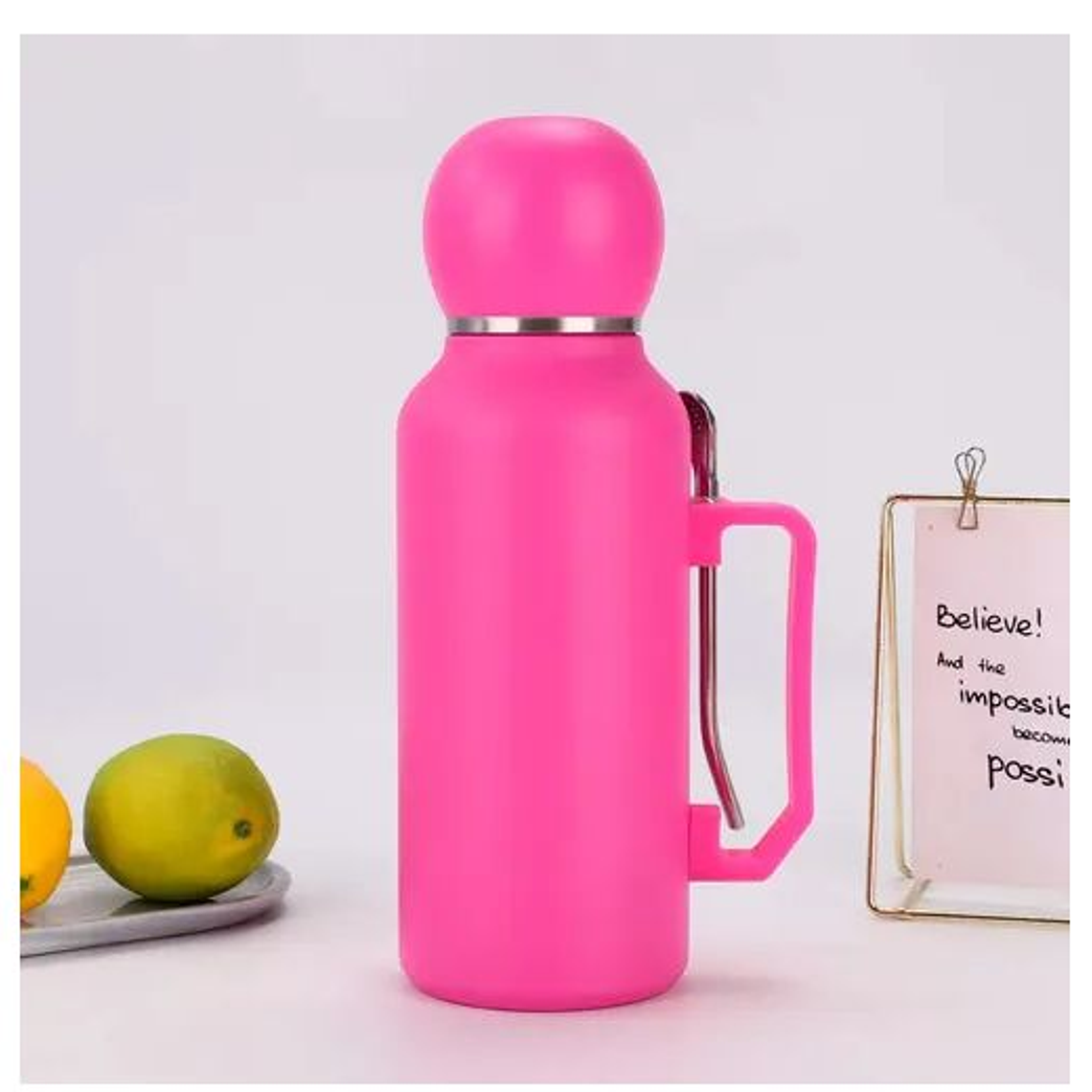 Termo Matero 1.3 Litros Acero Inoxidable + Mate Y Bombilla Rosado 2