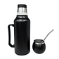 Termo Matero 1.3 Litros Acero Inoxidable + Mate Y Bombilla Negro - Miniatura 2