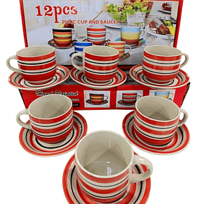 Set De Tazas 12 piezas Colores