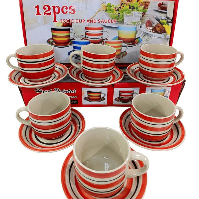 Set De Tazas 12 piezas Colores 1