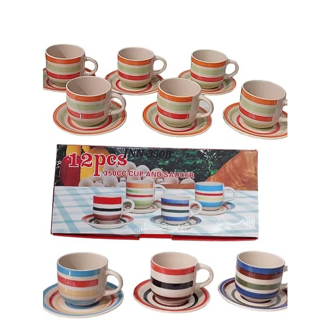 Set De Tazas 12 piezas Colores 2