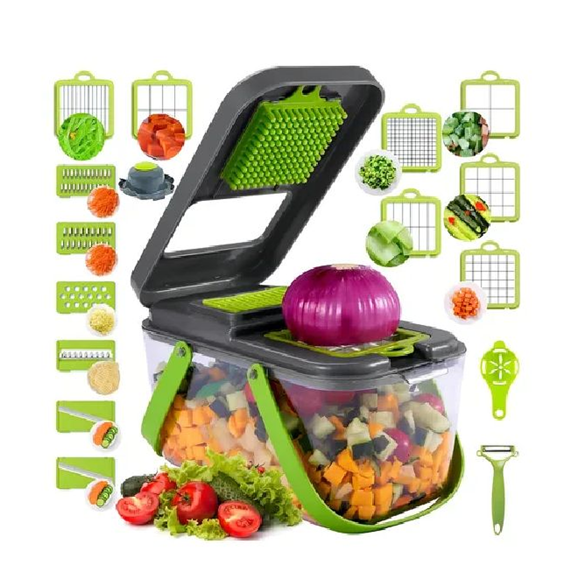 Cortador Rallador De Verduras, Frutas, quesos 22 Piezas 1