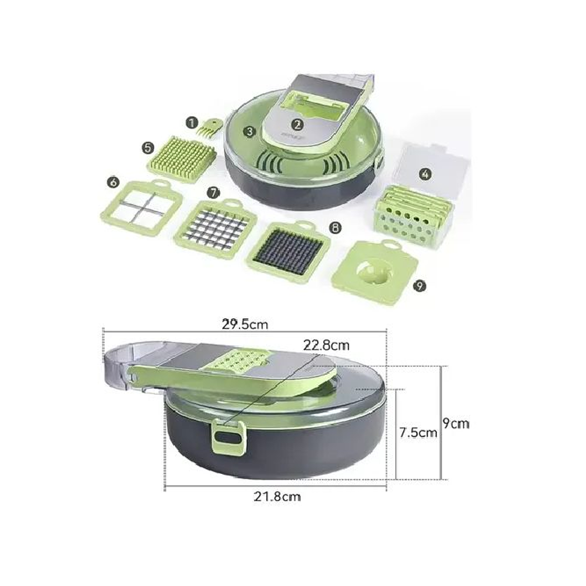 Cortador De Verduras Multifuncional Manual 9 En 1 2