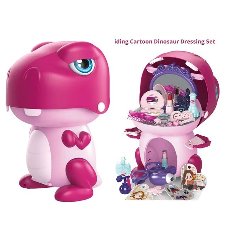 Set de Maquillaje Tocador Dinosaurio Rosa 31 piezas 1