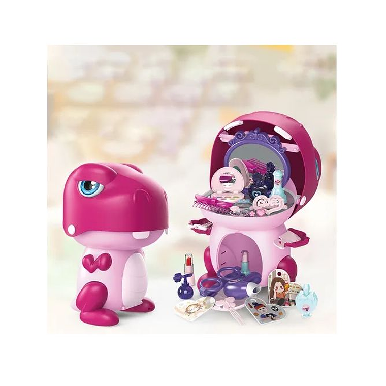 Set de Maquillaje Tocador Dinosaurio Rosa 31 piezas 3