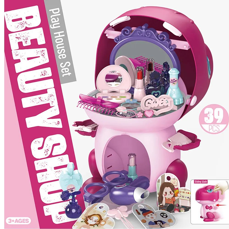 Set de Maquillaje Tocador Dinosaurio Rosa 31 piezas 5