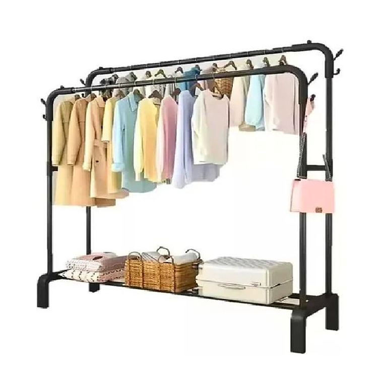 Perchero Colgador Doble Barra Multifuncional Ropa Calzado Y Más 1
