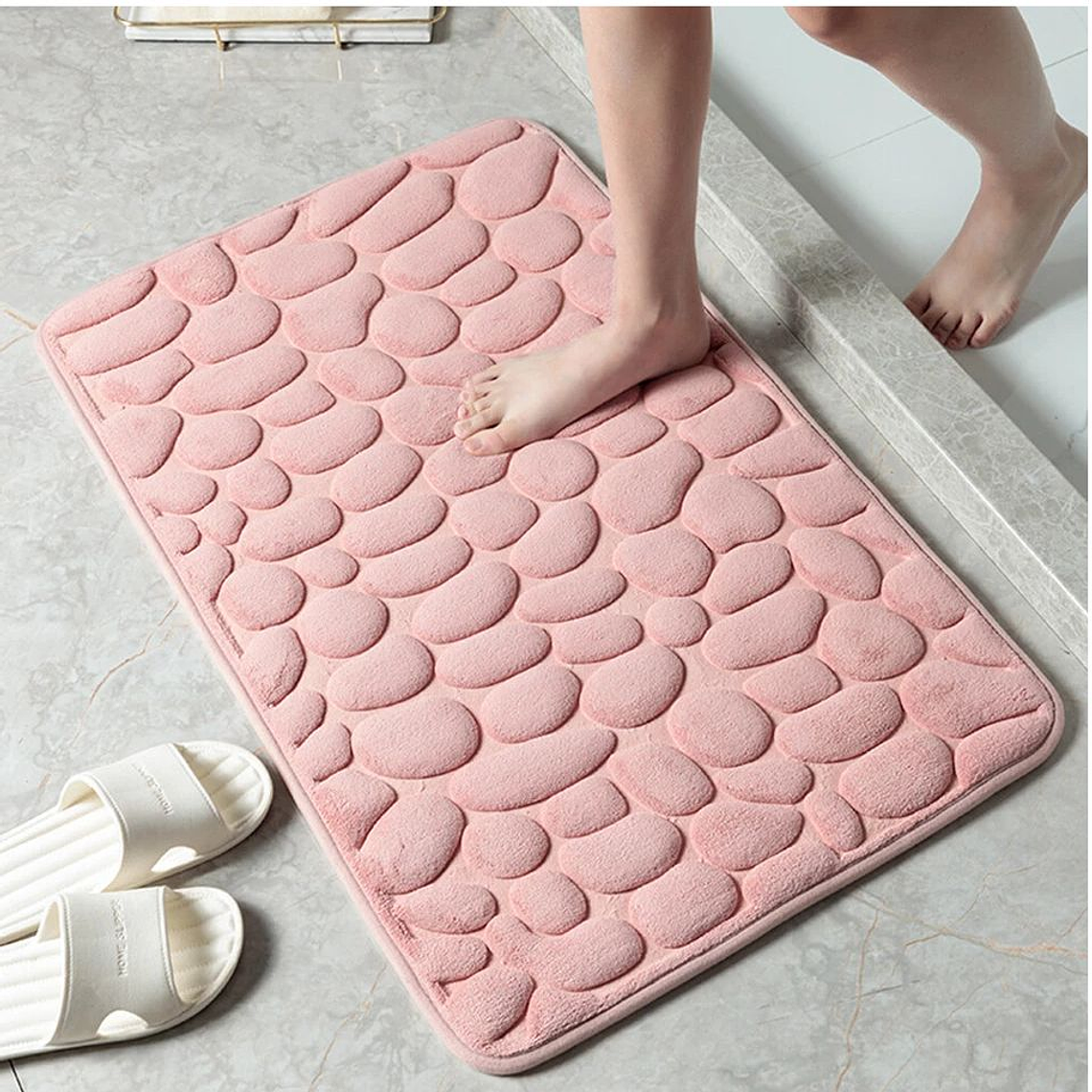 Set de Baño Rosado 8 piezas Cotina Alfombra Organizador 3