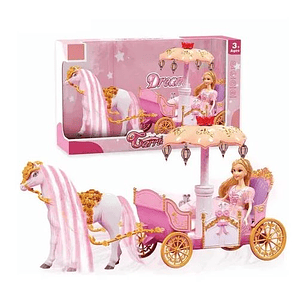 Princesa En Elegante Carruaje + Caballo Eléctrico Que Camina