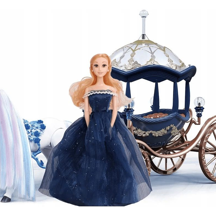 Princesa En Elegante Carruaje + Caballo Eléctrico Que Camina 1