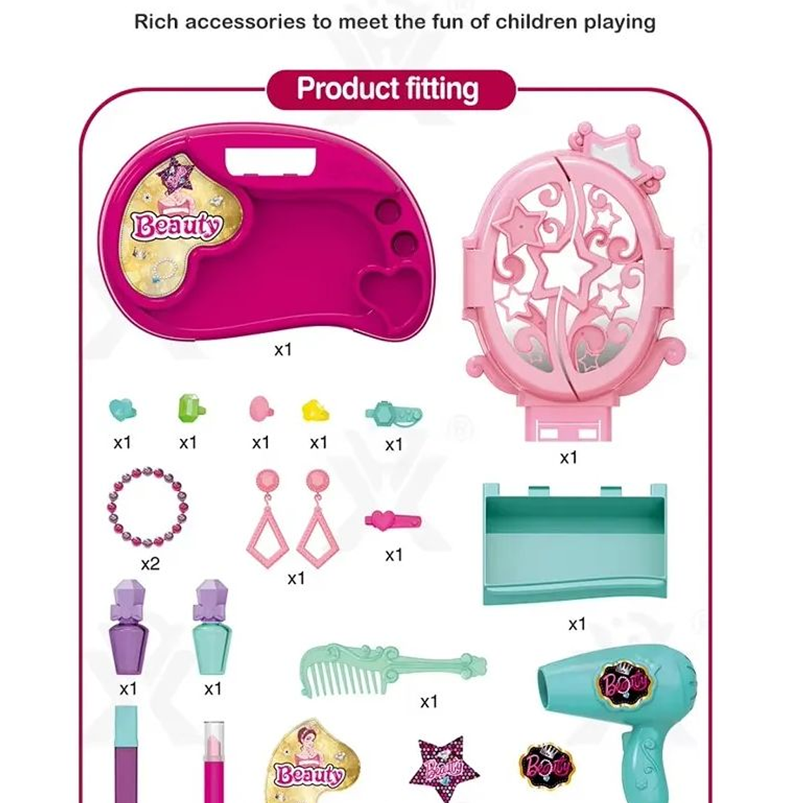 Set De Tocador con Espejo Juguete Para Niñas 3