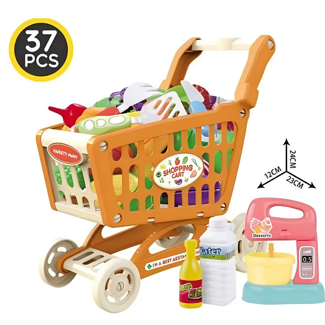 Juguete Set Carrito De Supermercado Con Accesorios 37 pzas 1