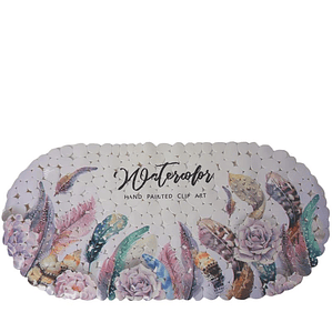 Alfombra Antideslizante Goma Piso De Ducha Tina Baño Plumas