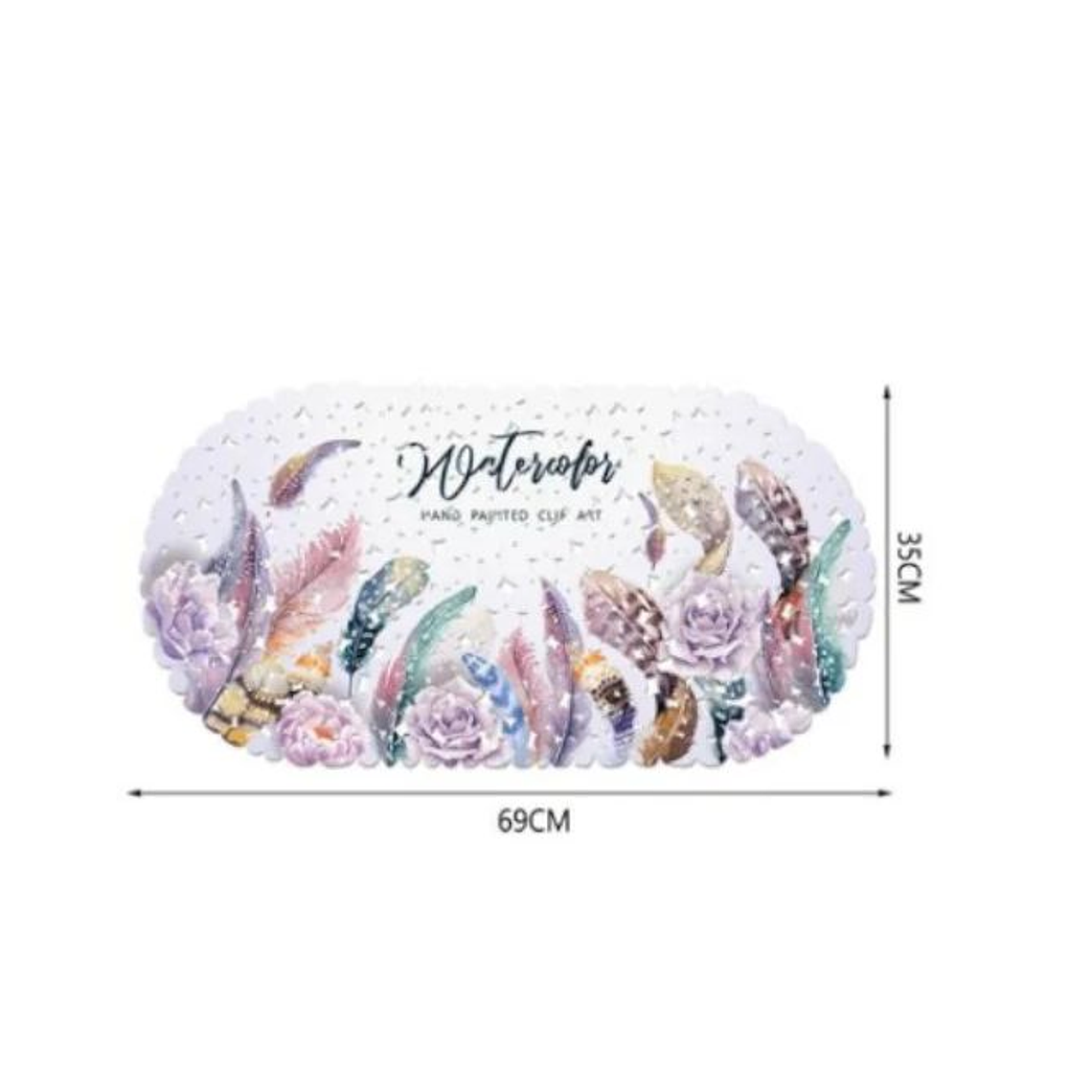 Alfombra Antideslizante Goma Piso De Ducha Tina Baño Plumas 2