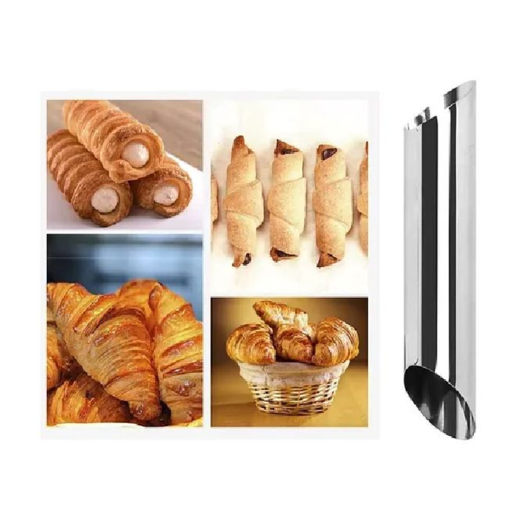 3 Moldes Metalicos Para Cannoli Barquillos Reposteria Color Acero 2