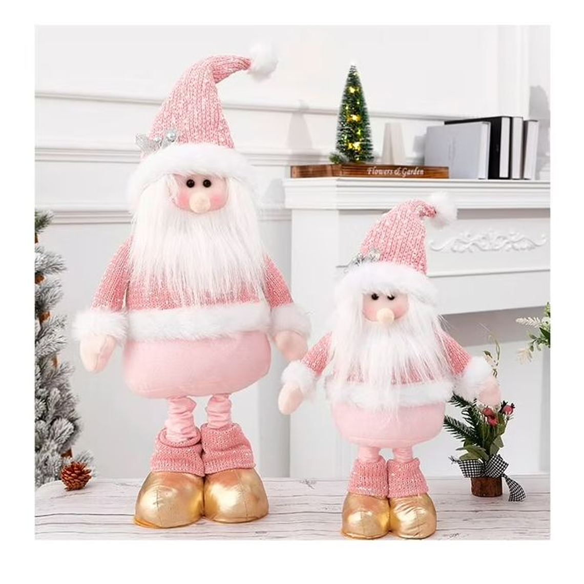 Viejito Pacuero Patas Largas Navidad Rosado 1