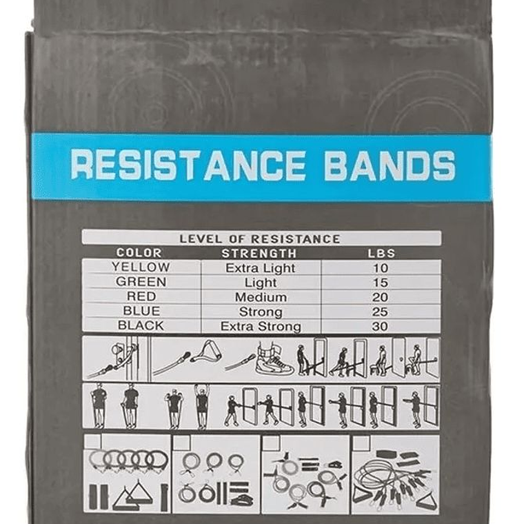 Set De 11 Piezas Bandas De Resistencia Tubulares, Fitness 4