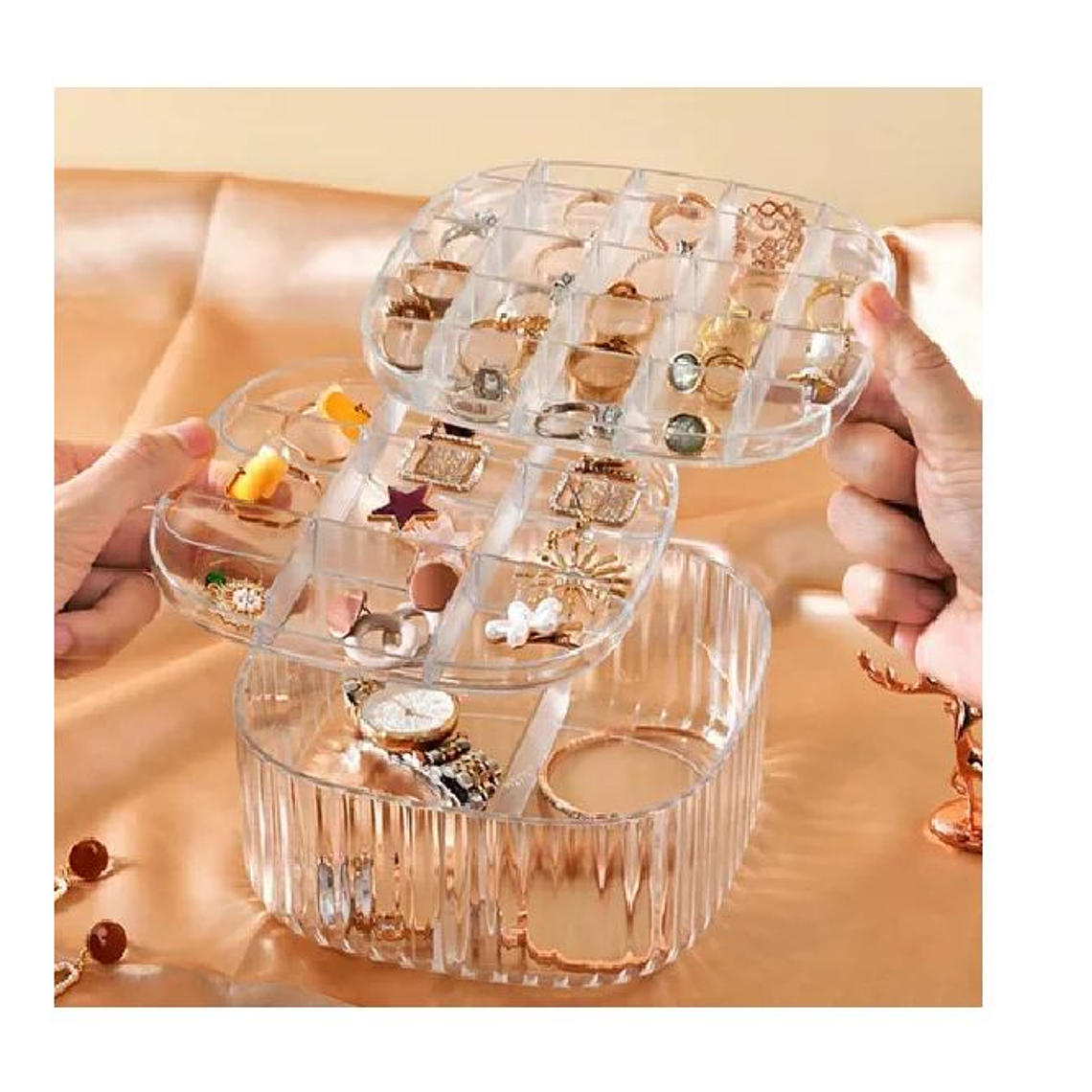Joyero Acrílico Organizador De Joyas De 3 Niveles 1