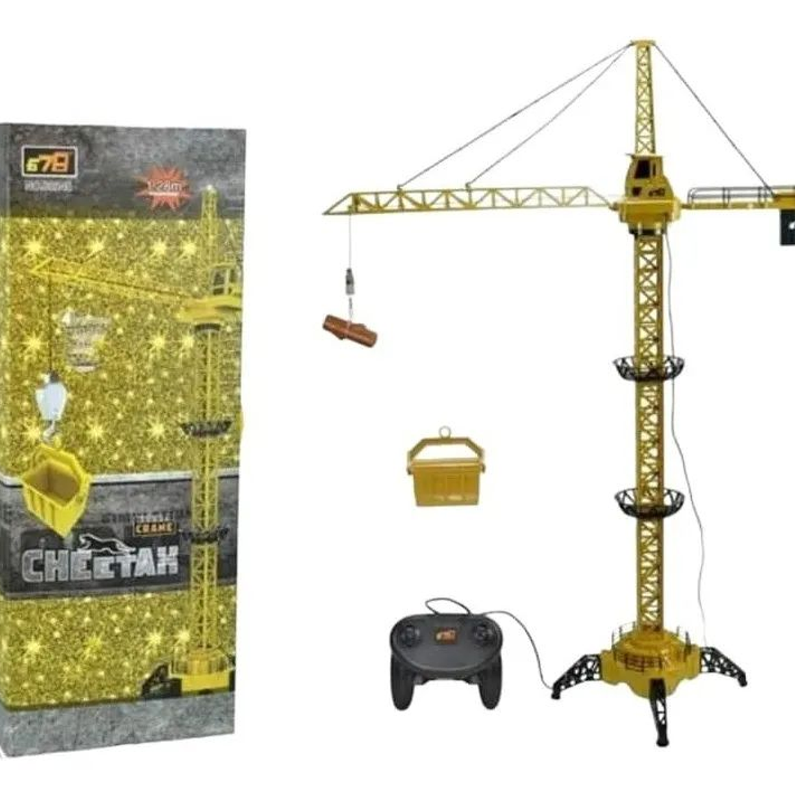 Mega Grua Eléctrica De Juguete Alámbrico 128cm 4