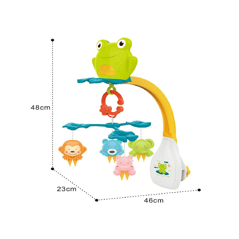 Movil Musical Bebe Sapo Rana Proyector 4