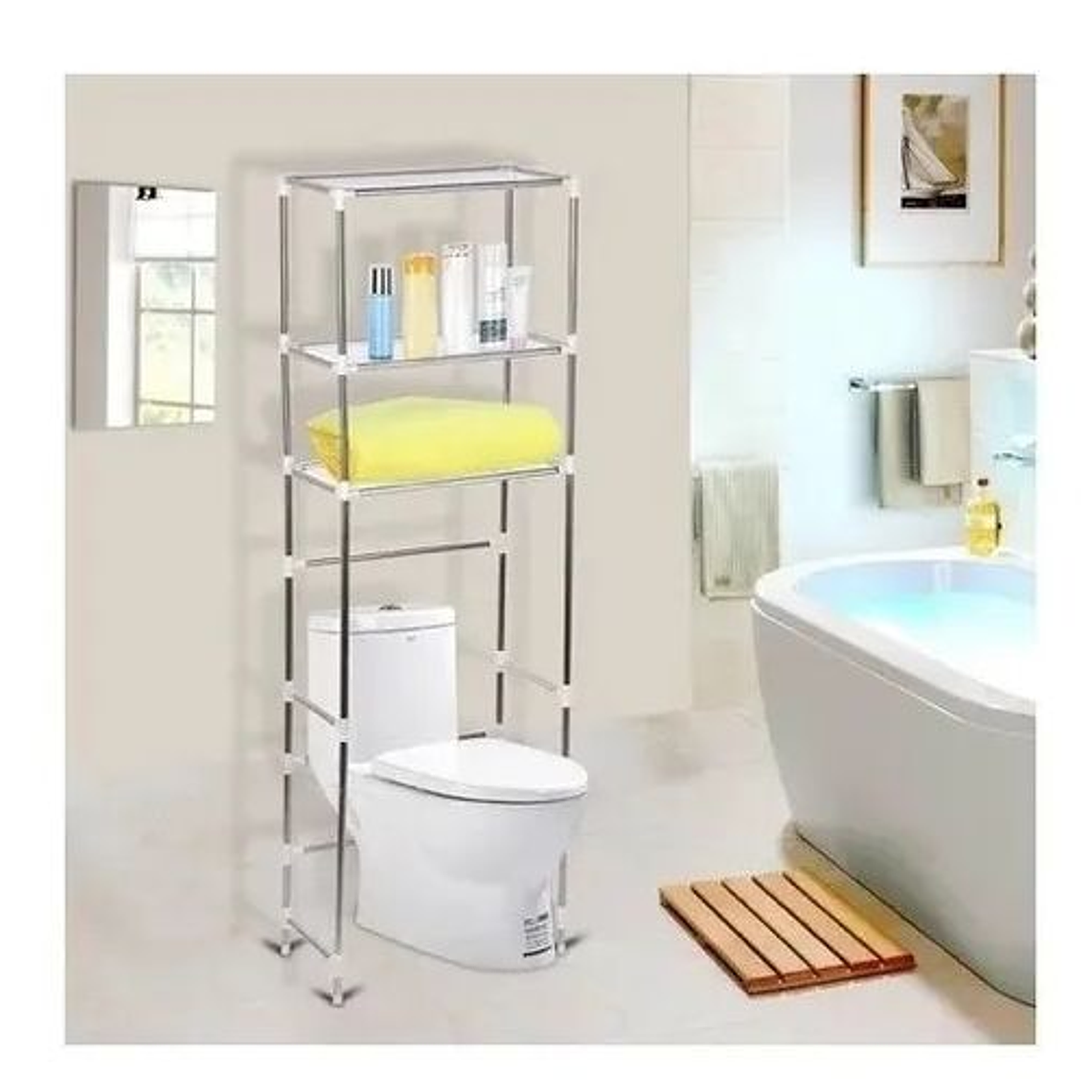 Repisa Baño Muebles Organizador Portatil Estante De Baño 4