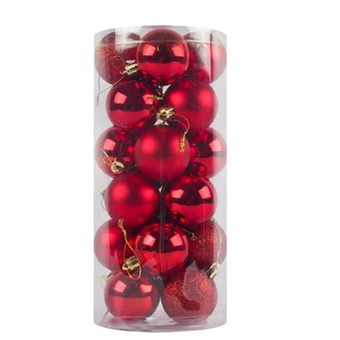 20 Esferas De Navidad Adornos Colgantes Rojas 2