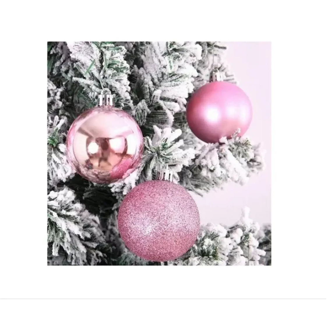 20 Esferas De Navidad Adornos Colgantes Rosada 2