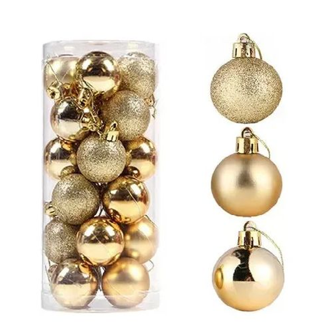 20 Esferas De Navidad Adornos Colgantes Daradas 1