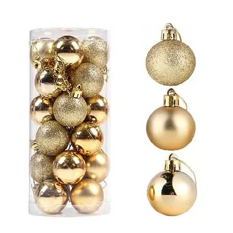 20 Esferas De Navidad Adornos Colgantes Daradas 1