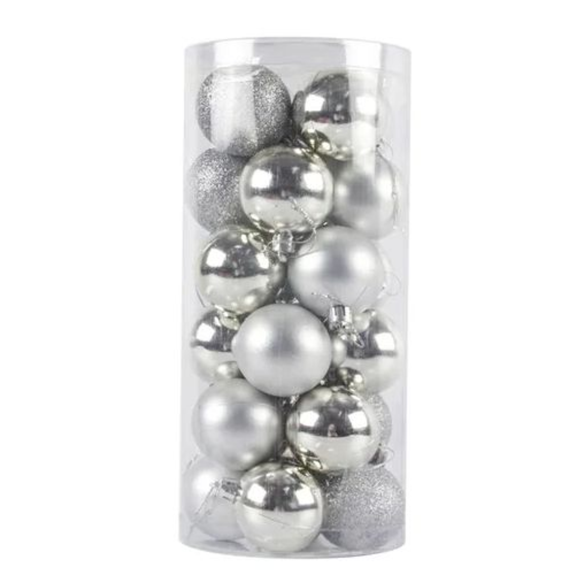 20 Esferas De Navidad Adornos Colgantes Plateado 1