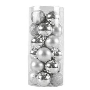 20 Esferas De Navidad Adornos Colgantes Plateado