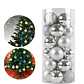 20 Esferas De Navidad Adornos Colgantes Plateado - Miniatura 3