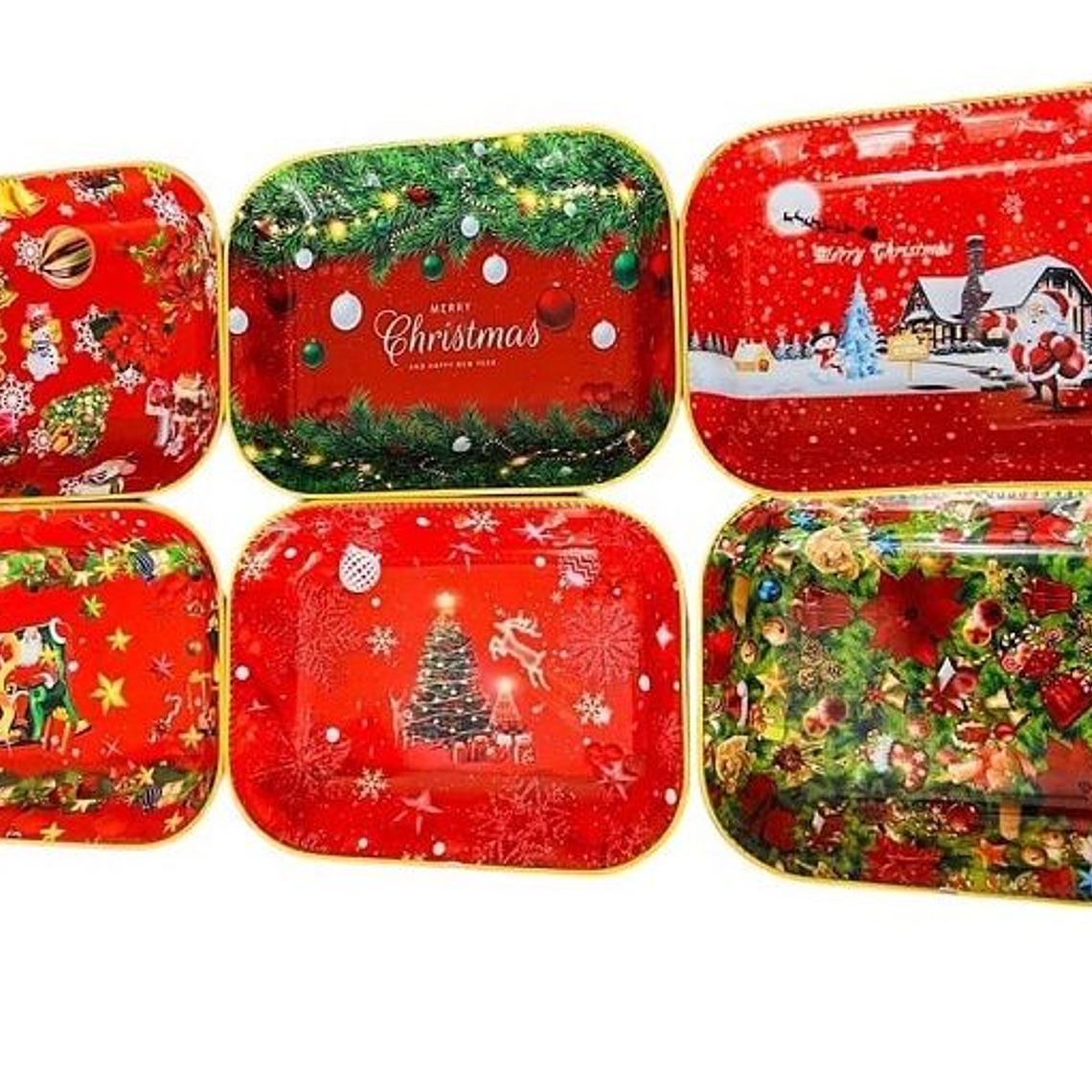 Fuente navideña rectangular bandeja plastica 1