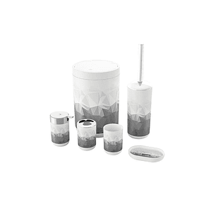 Set Juego De Baño 6 Piezas Accesorios Elegante Gris