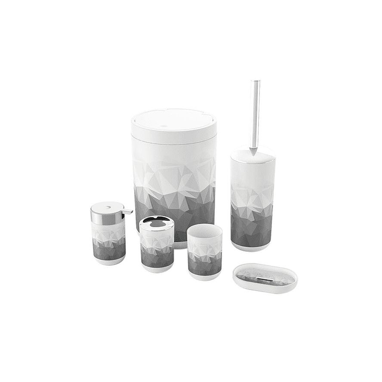Set Juego De Baño 6 Piezas Accesorios Elegante Gris 1
