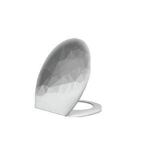 Tapa de Inodoro Baño WC Asiento Gris con Blanco