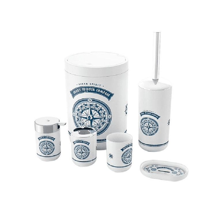 Set Juego De Baño 6 Piezas Accesorios Elegante Azul 1