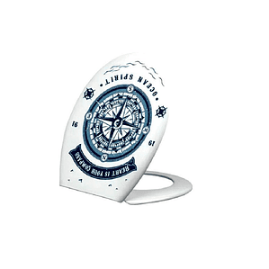 Tapa de Inodoro Baño WC Asiento Azul